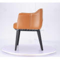Italienische minimalistische orange Leder Single Archibald Stühle